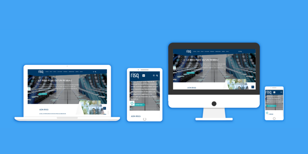 Image représentant le nouveau site du RISQ sur différents appareils